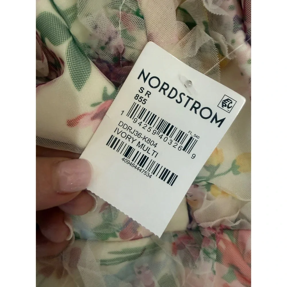 NWT Dress the Population Kristen Ivory Multi Ruffle Tier‎ Midi Dress Sz Small - Picture 8 of 9